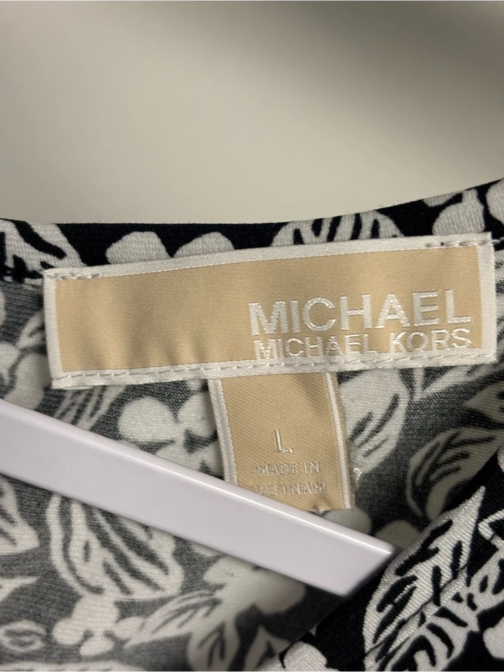 Michael Kors Black and White Floral Fit-and-Flare Dress